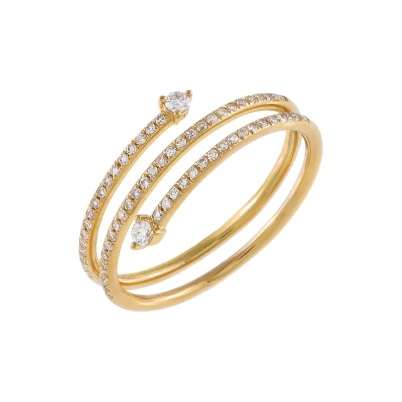 Diamond Solitaire Wrap Ring 14K sold by Adina Eden's