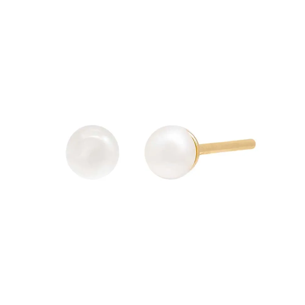 Pearl Stud Earring 14K sold by Adina Eden's