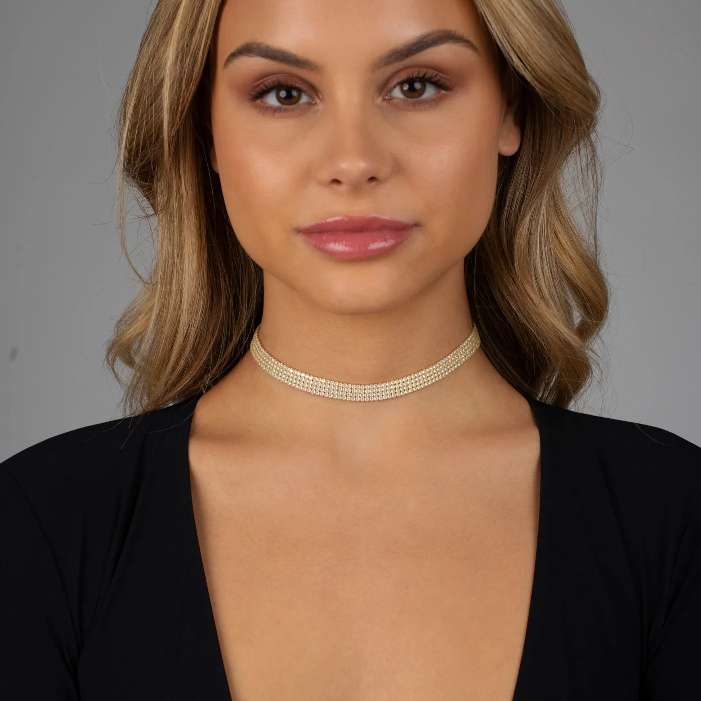 Four Row Bling Tennis Choker sold by Adina Eden's product image thumbnail 4