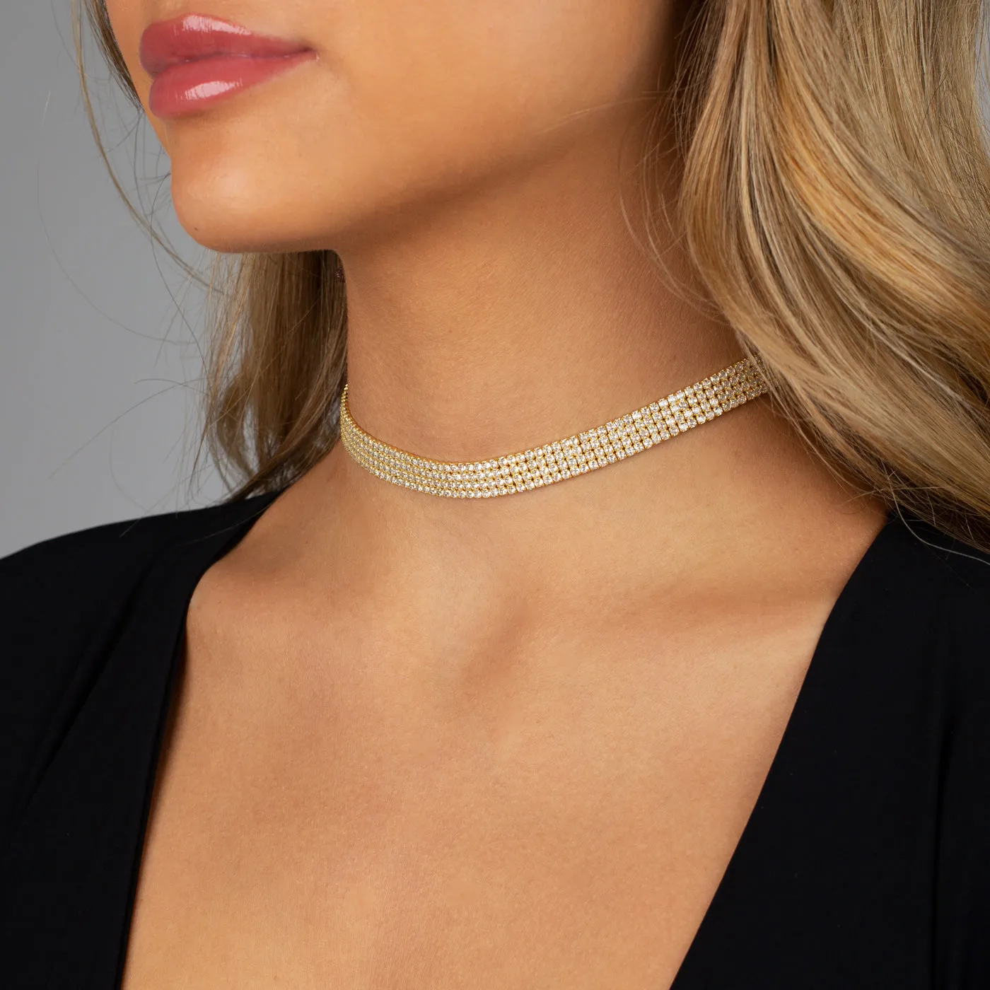 Four Row Bling Tennis Choker sold by Adina Eden's product image thumbnail 2