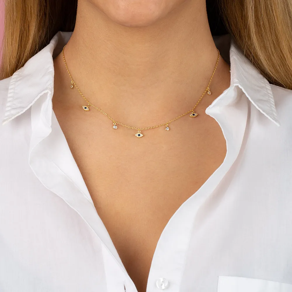 Dangling Evil Eye & Bezel Choker sold by Adina Eden's product image thumbnail 4