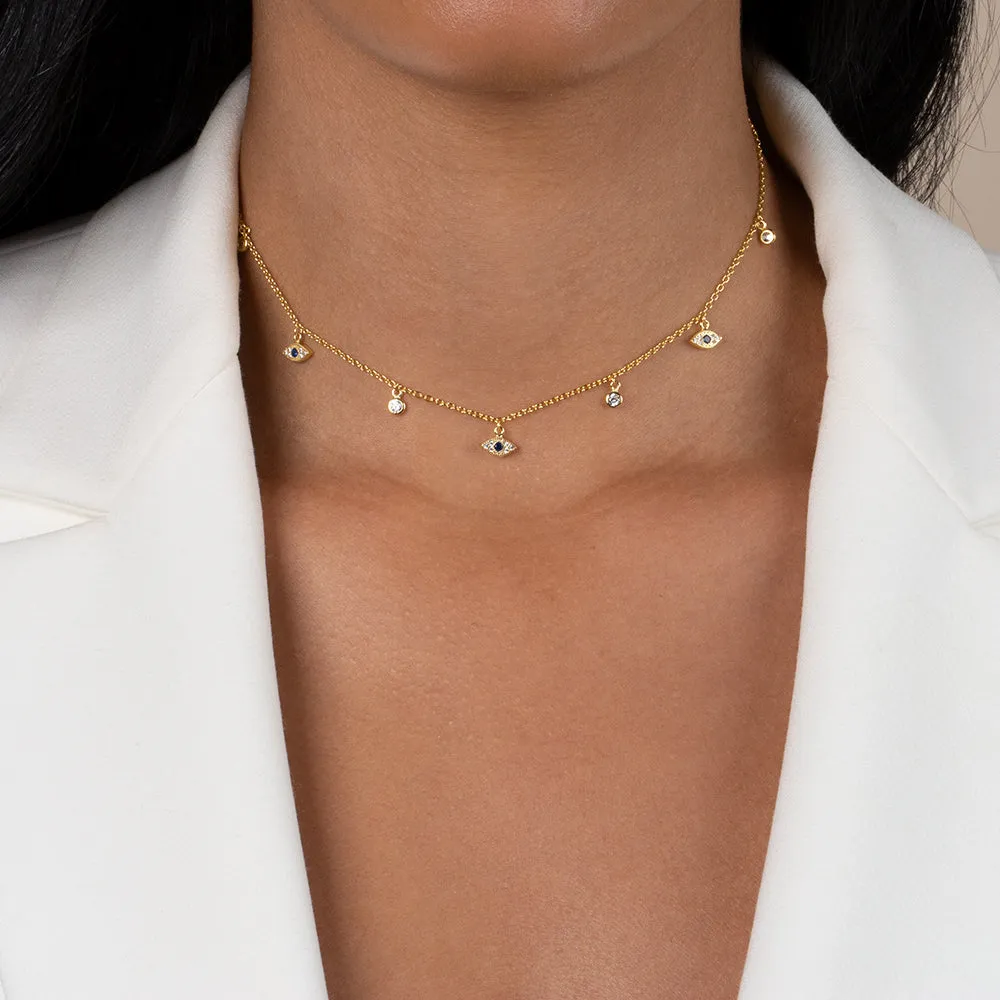 Dangling Evil Eye & Bezel Choker sold by Adina Eden's product image thumbnail 3