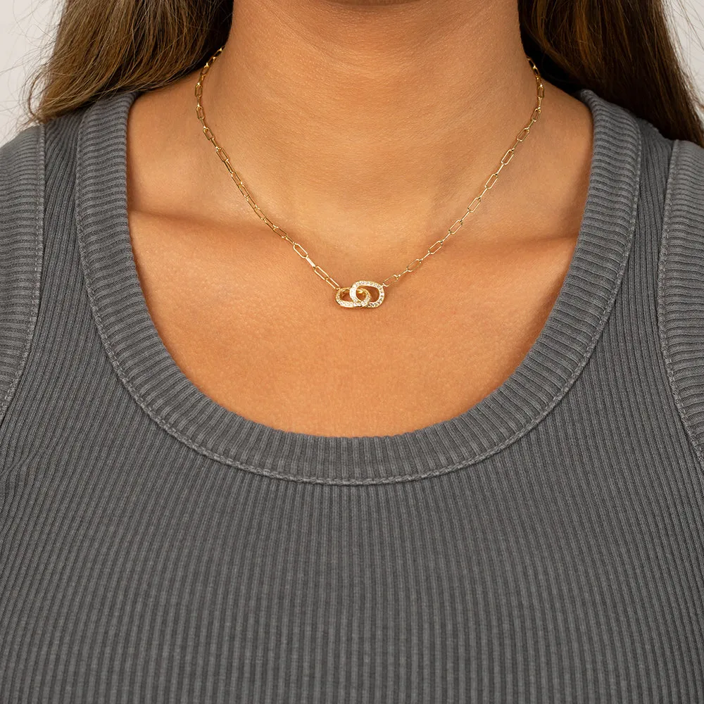 Pavé Double Chain Link Necklace sold by Adina Eden's product image thumbnail 2