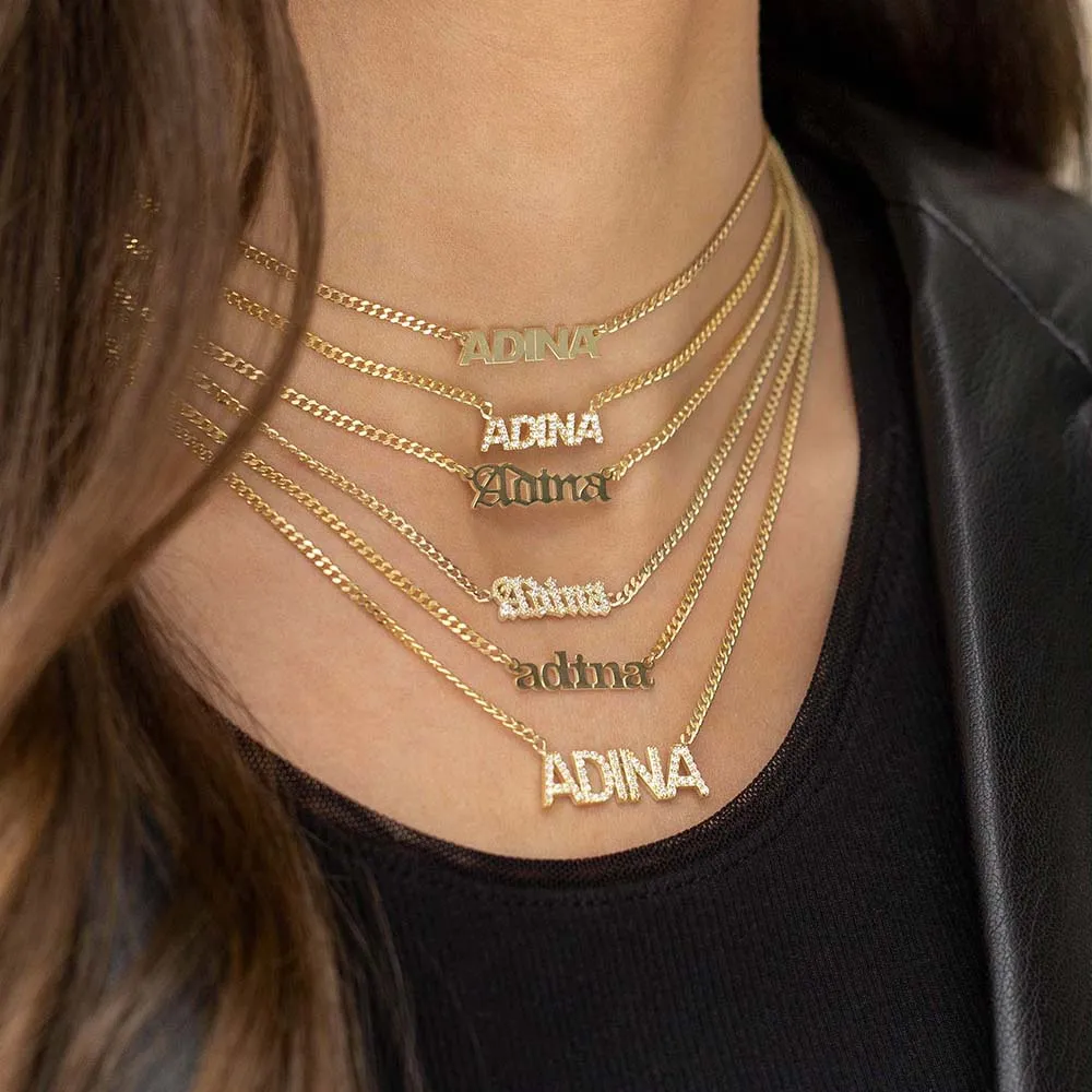 Mini Nameplate Choker sold by Adina Eden's product image thumbnail 3