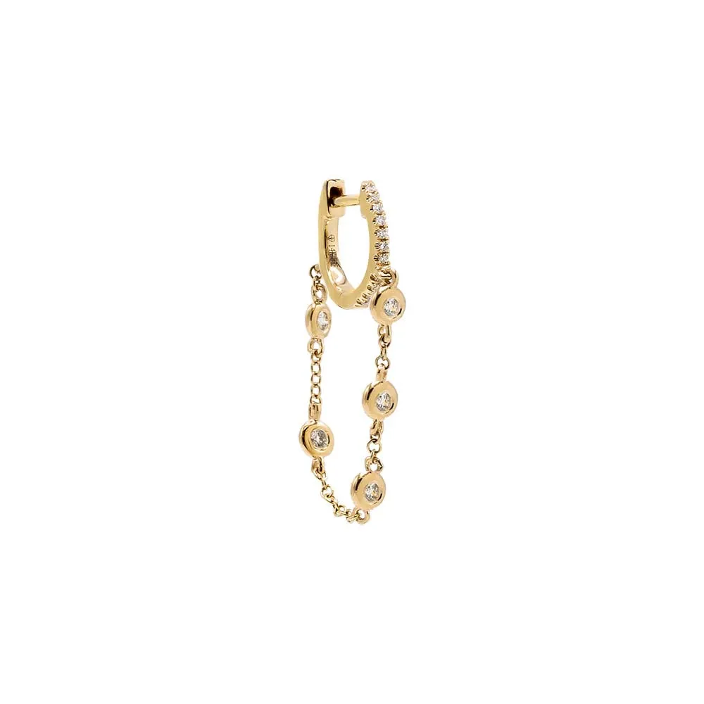 Diamond By The Yard Chain Drop Huggie Earring 14K sold by Adina Eden's product image thumbnail 3