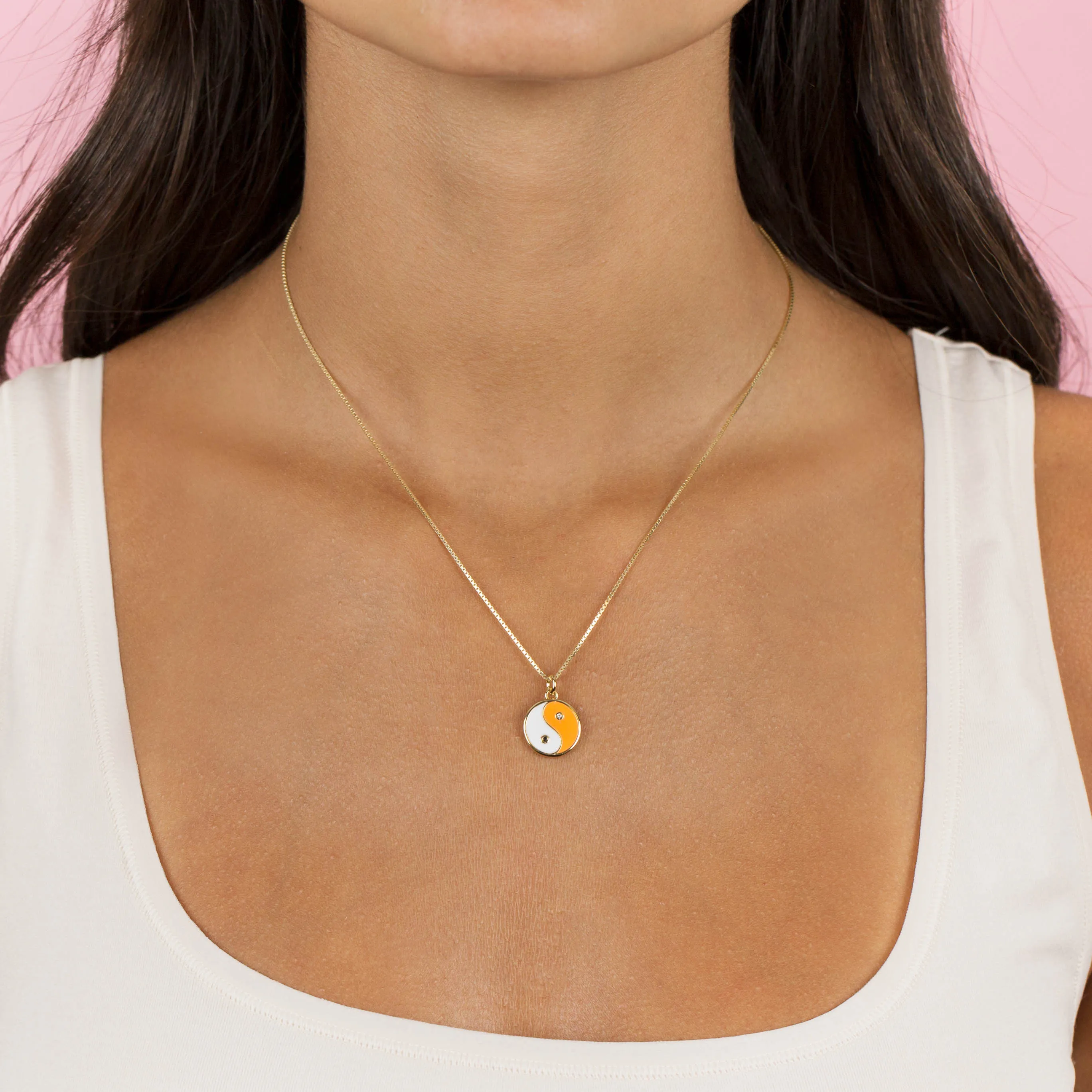Enamel Yin & Yang Necklace sold by Adina Eden's product image thumbnail 2