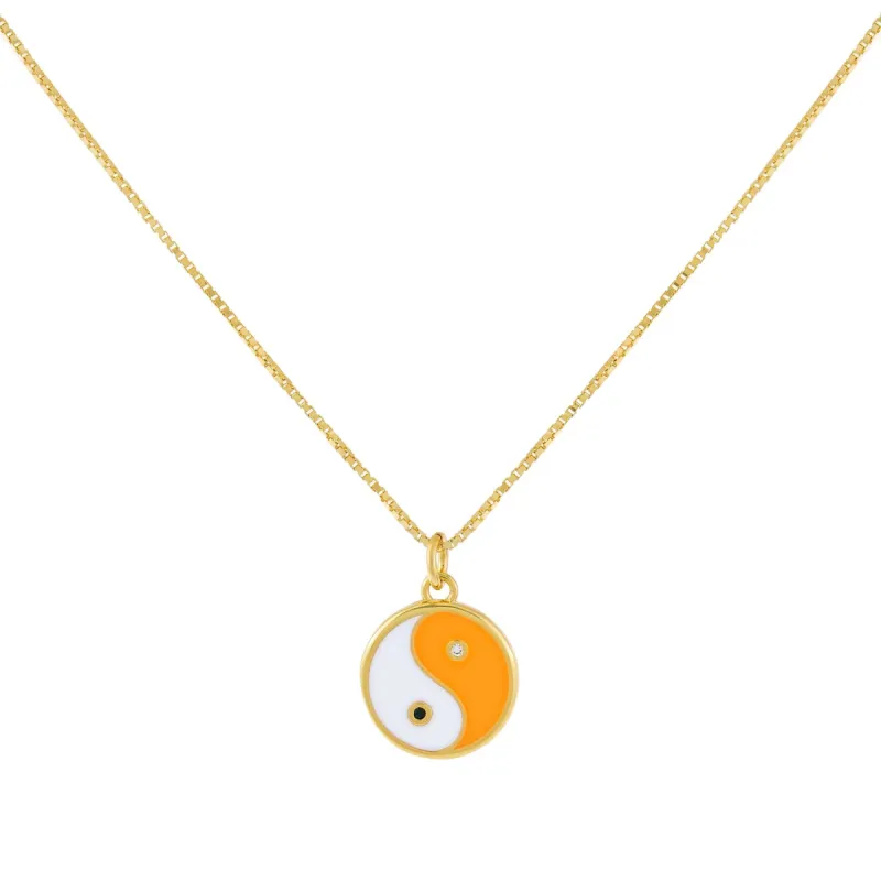 Enamel Yin & Yang Necklace sold by Adina Eden's