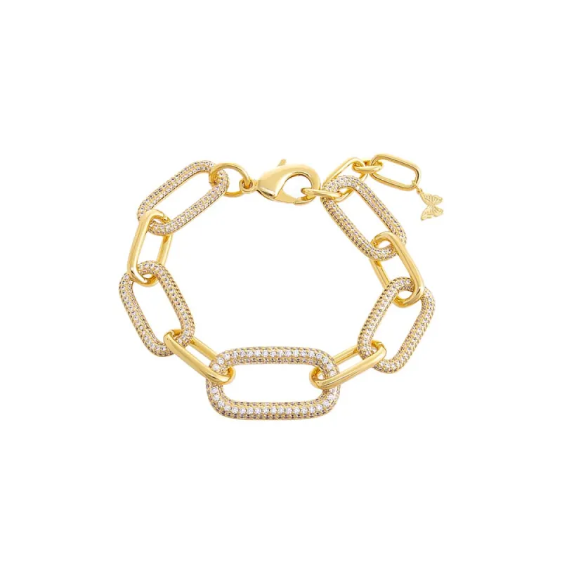 Pave Chunky Open Link Bracelet sold by Adina Eden's
