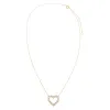 Lab Grown Diamond Cut Out Heart Necklace 14K sold by Adina Eden's