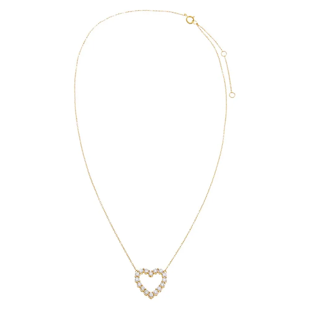 Lab Grown Diamond Cut Out Heart Necklace 14K sold by Adina Eden's product image thumbnail 4
