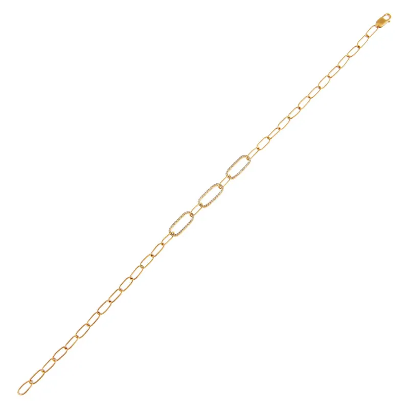 Diamond Paperclip Bracelet 14K sold by Adina Eden's