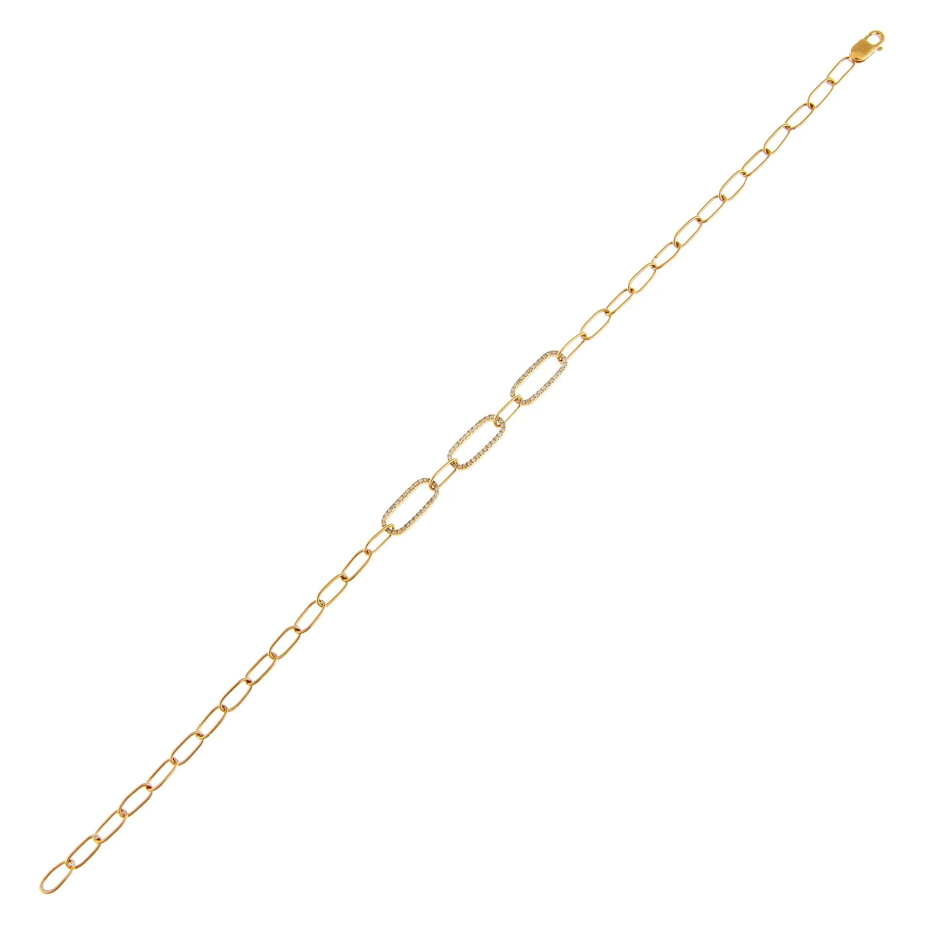 Diamond Paperclip Bracelet 14K sold by Adina Eden's