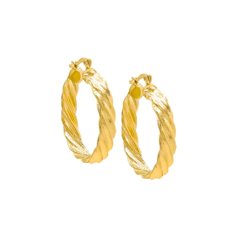 Ridged Hoop Earring sold by Adina Eden's
