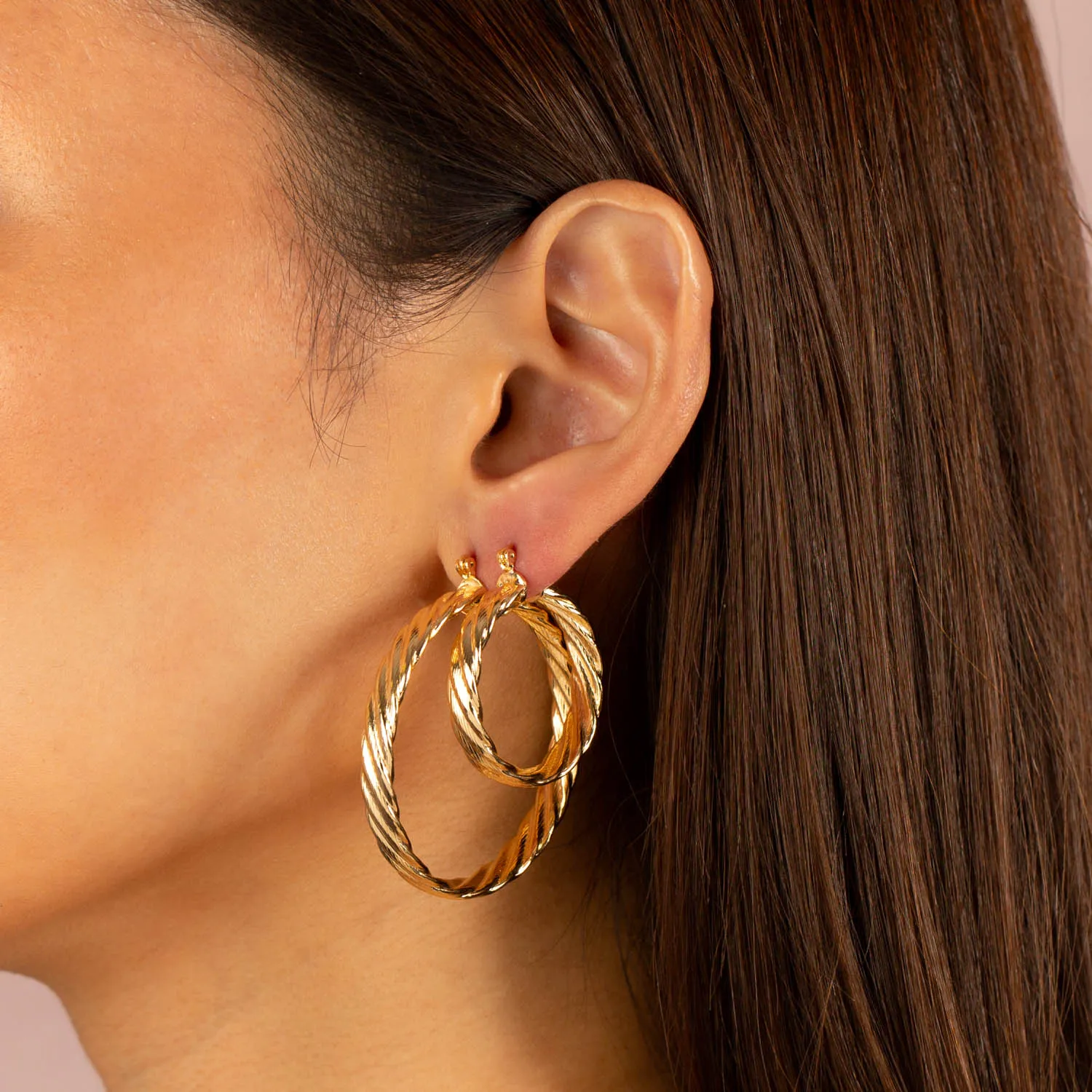 Ridged Hoop Earring sold by Adina Eden's product image thumbnail 2