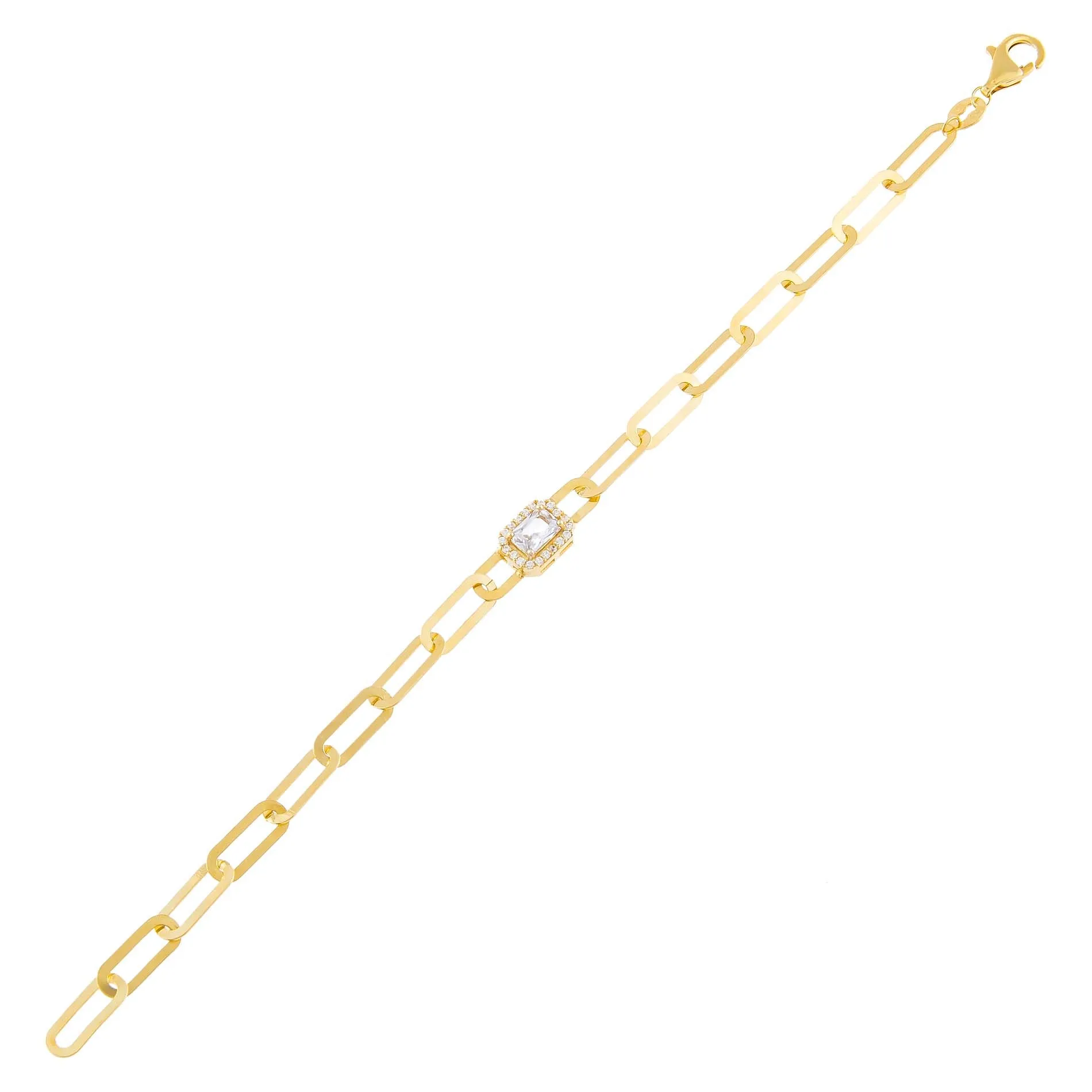 CZ Emerald Oval Link Bracelet sold by Adina Eden's