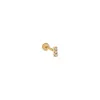 Long Pave Bar Threaded Stud Earring 14K sold by Adina Eden's