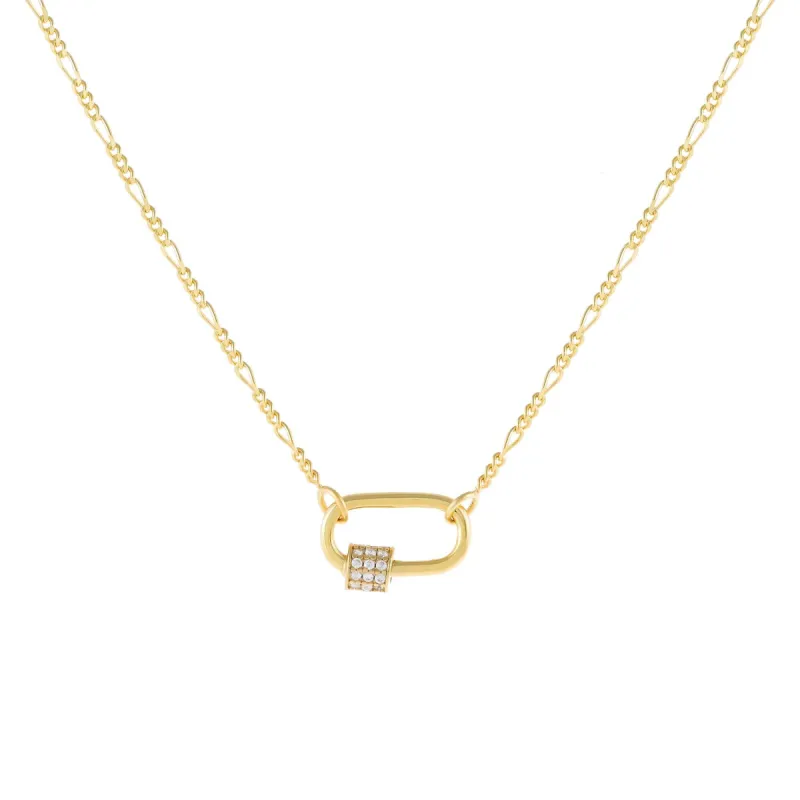 Pavé Mini Toggle Figaro Necklace sold by Adina Eden's