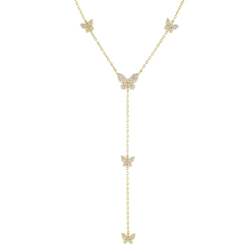 Pavé Butterfly Lariat sold by Adina Eden's