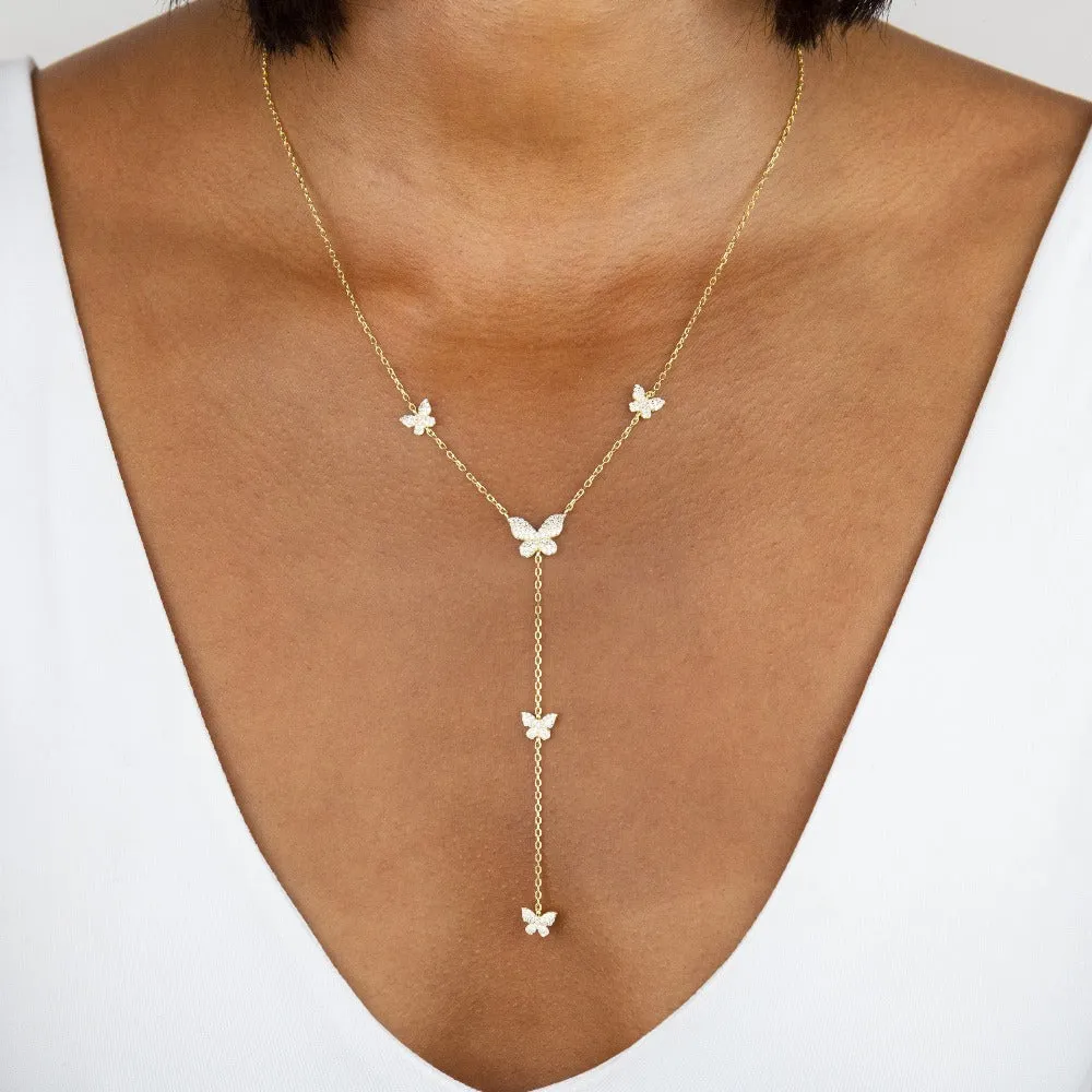 Pavé Butterfly Lariat sold by Adina Eden's product image thumbnail 2