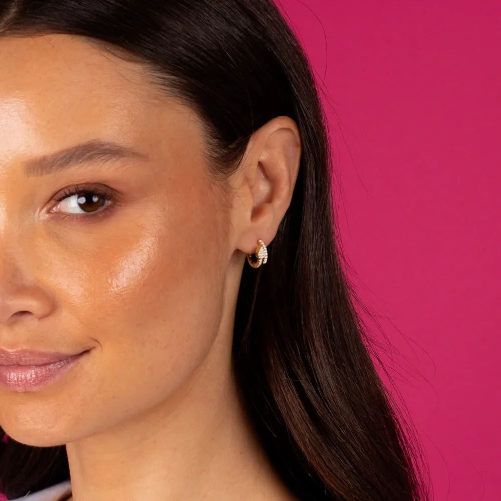 Pavé Spike Double Huggie Earring sold by Adina Eden's product image thumbnail 3