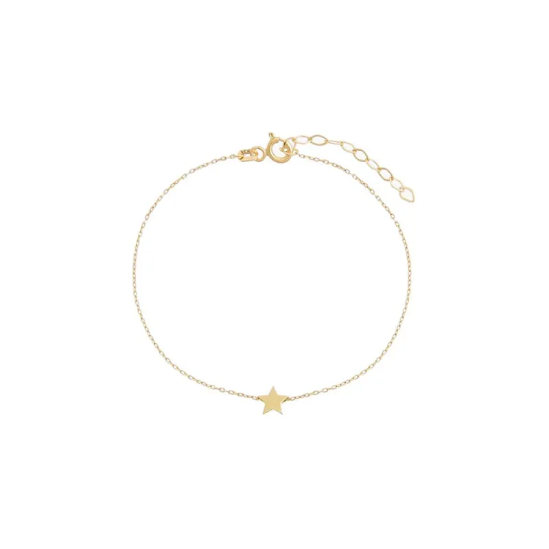 Tiny Solid Star Bracelet 14K sold by Adina Eden's