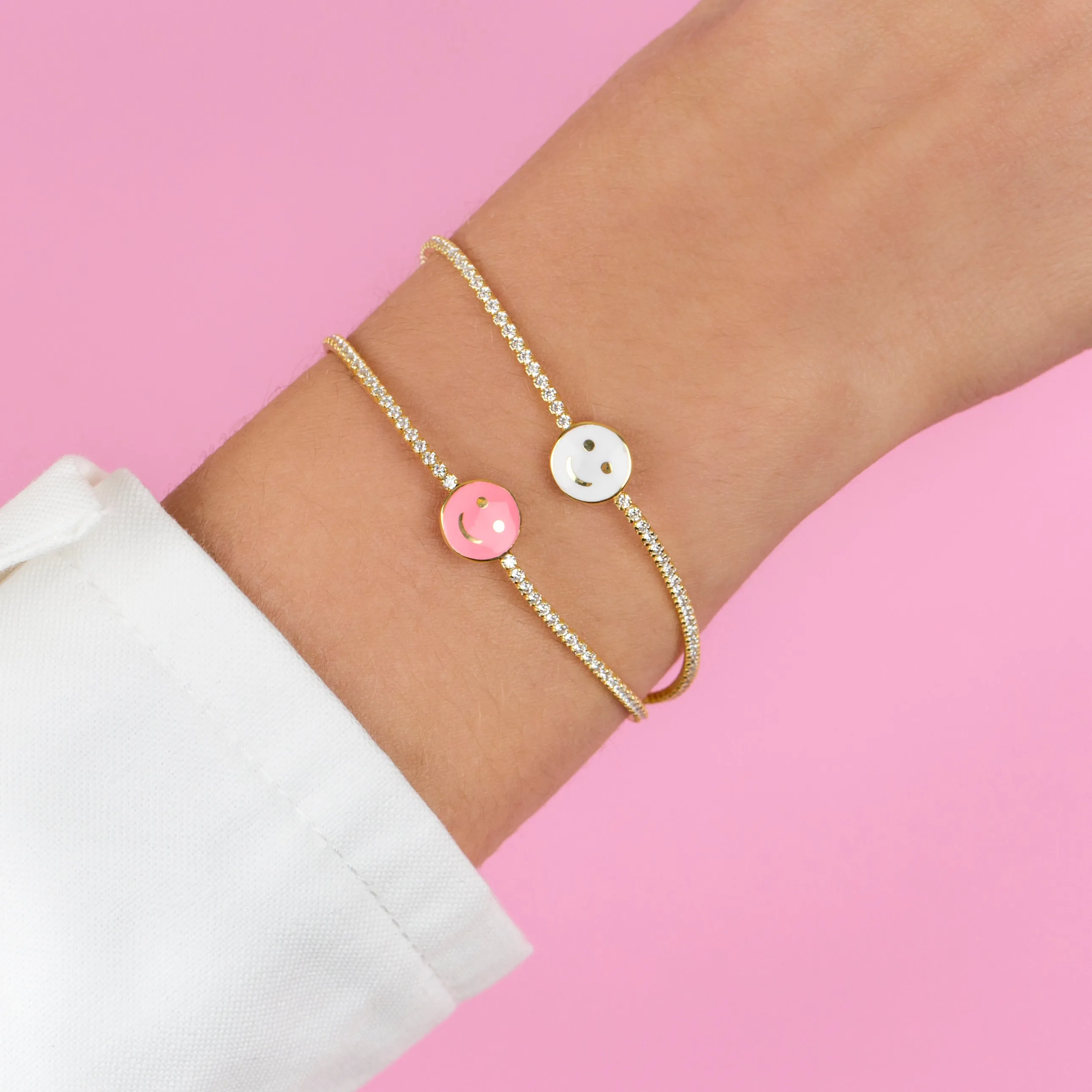 Neon Smiley Face Tennis Bracelet sold by Adina Eden's product image thumbnail 2