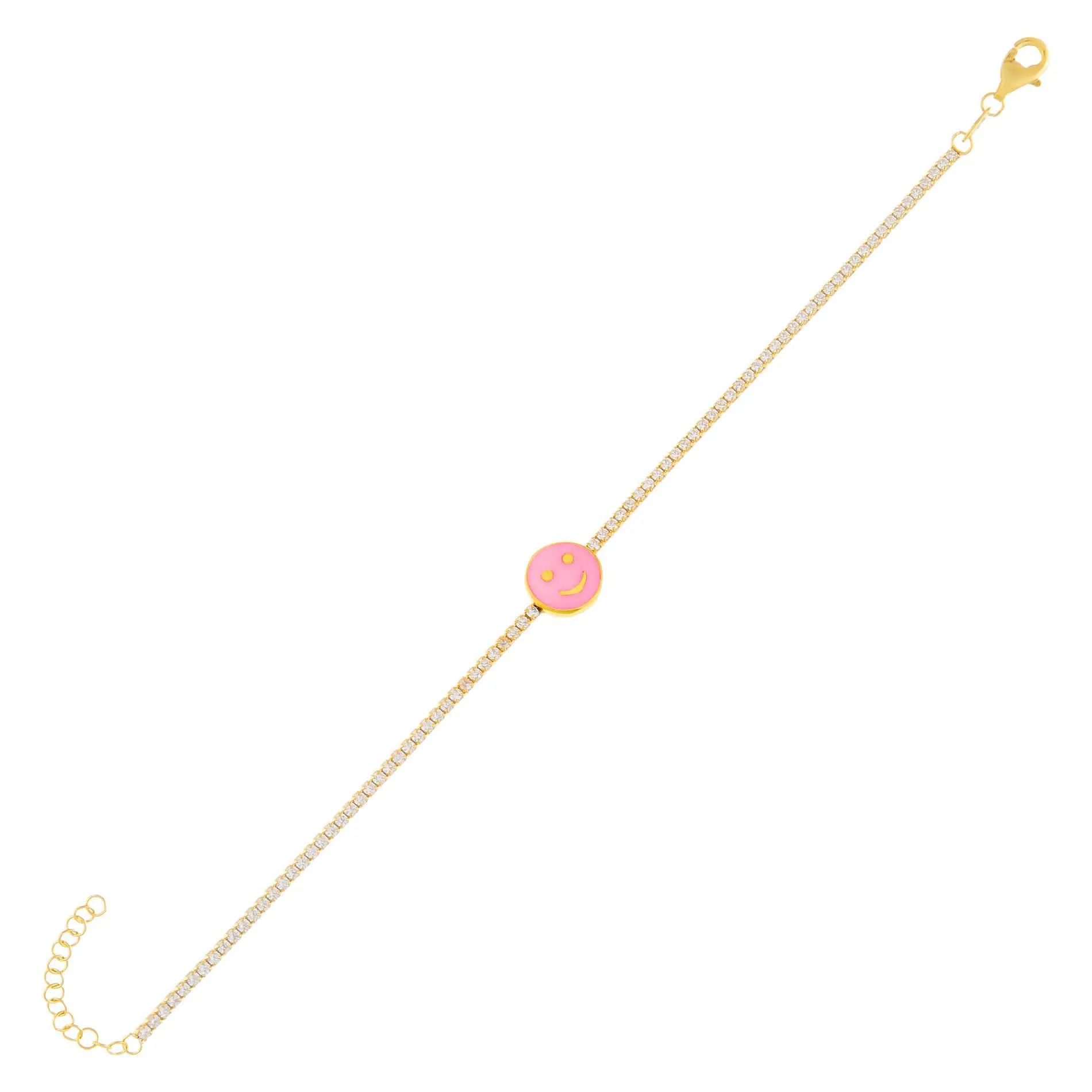 Neon Smiley Face Tennis Bracelet sold by Adina Eden's