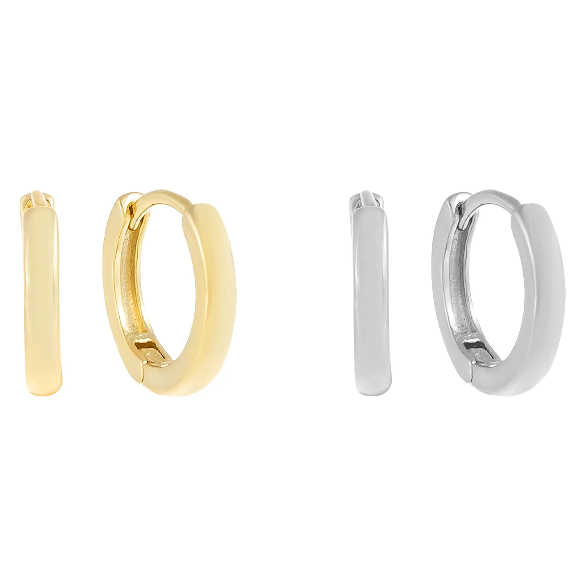 Two Tone Huggie Earring Combo Set sold by Adina Eden's