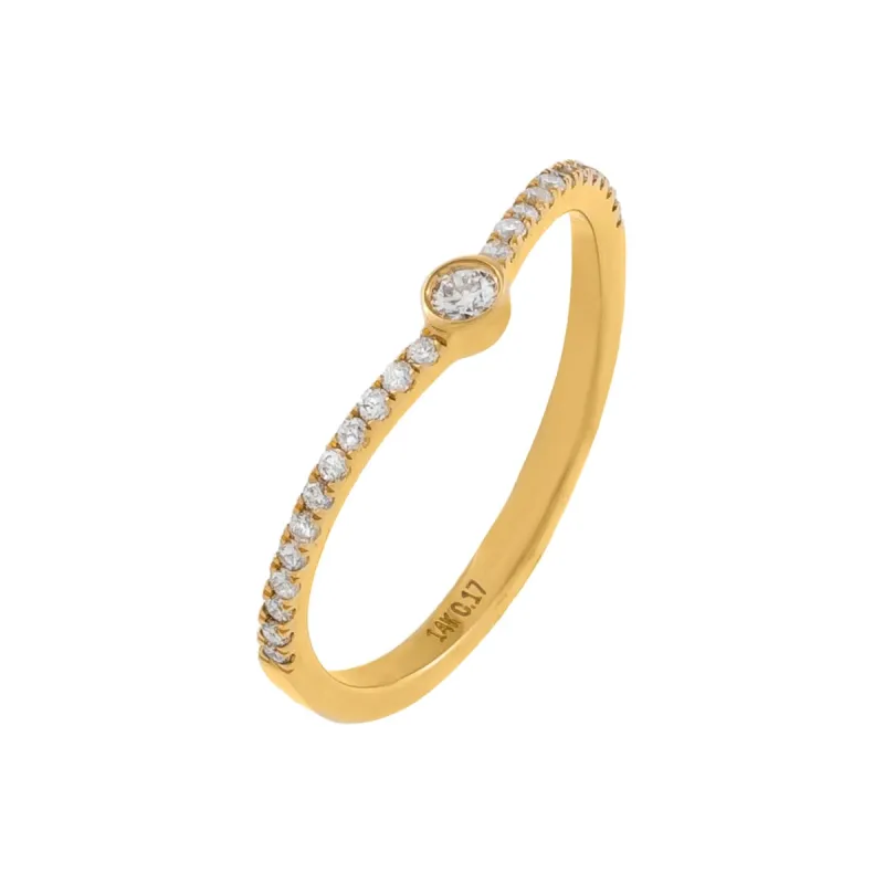 Pavé Diamond Bezel Band 14K sold by Adina Eden's