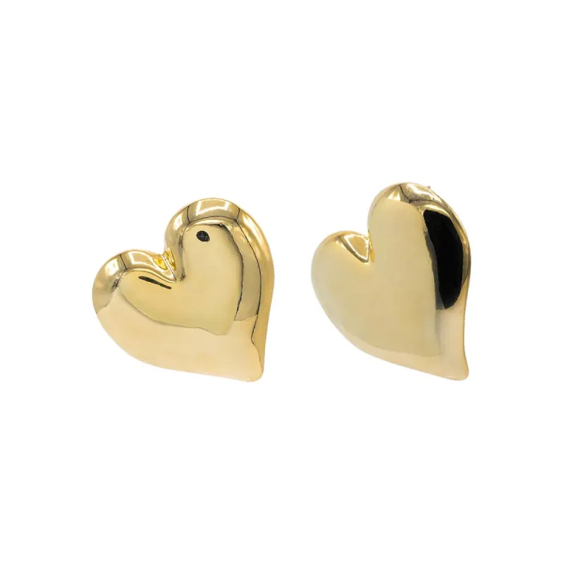 Puffy Chunky Heart Stud Earring sold by Adina Eden's