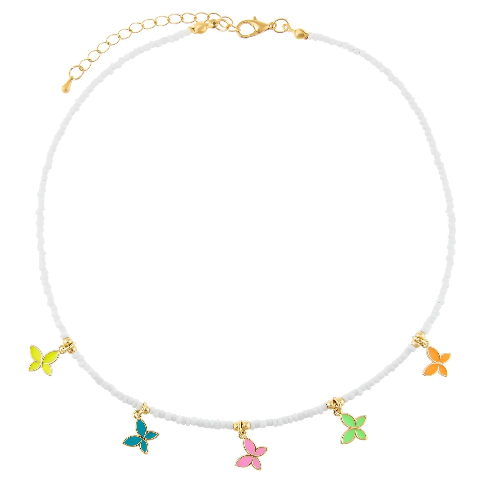 Enamel Colored Multi Butterfly Necklace sold by Adina Eden's product image thumbnail 3