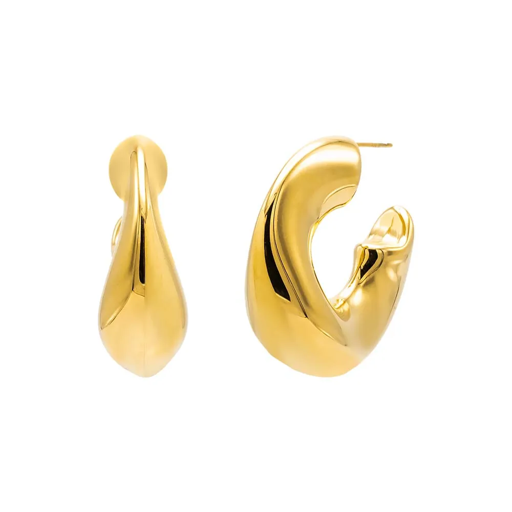 Large Solid Graduated Twisted Hoop Earring sold by Adina Eden's