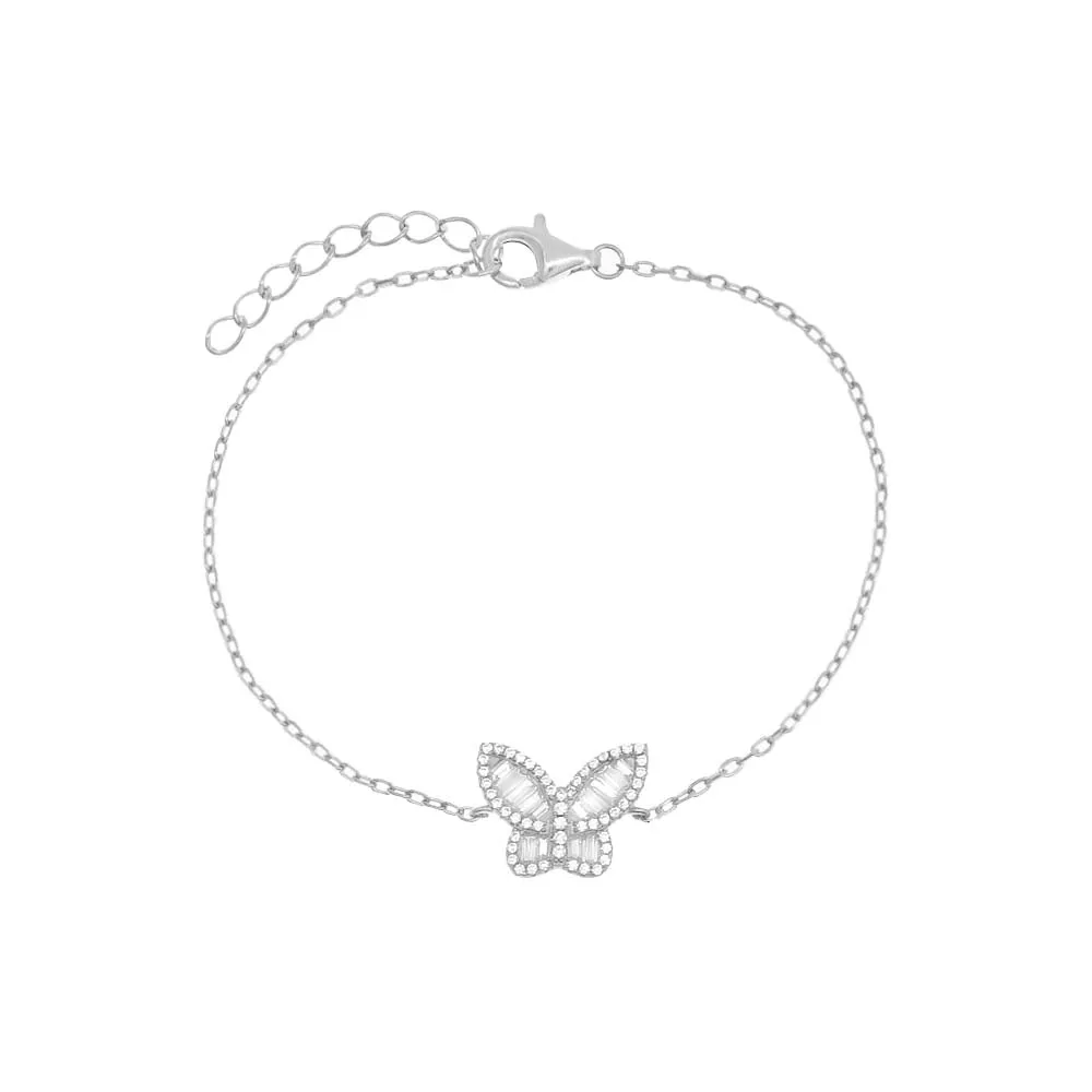 Pavé X Baguette Butterfly Bracelet sold by Adina Eden's product image thumbnail 4
