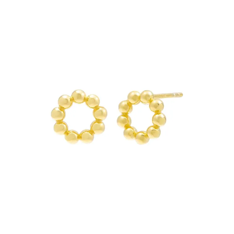 Open Circle Beaded Stud Earring sold by Adina Eden's