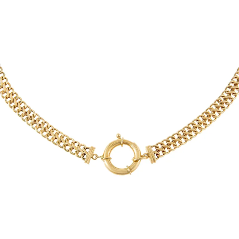 Double Cuban Toggle Necklace 14K sold by Adina Eden's