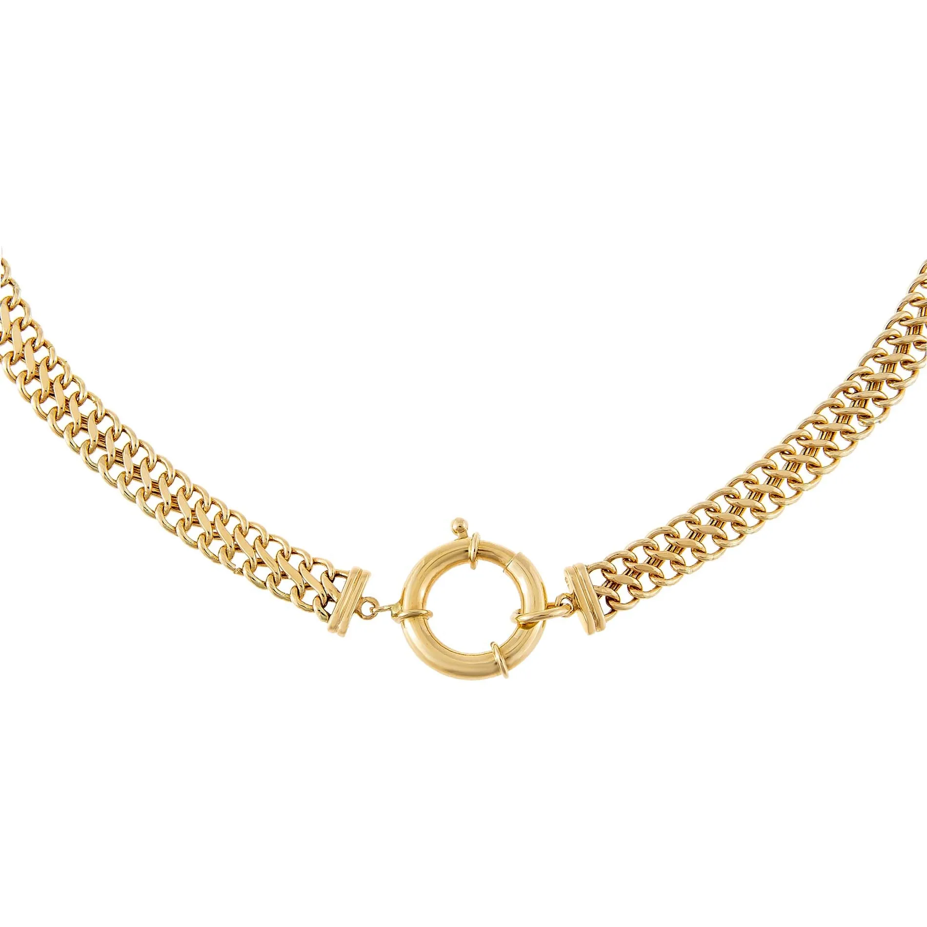 Double Cuban Toggle Necklace 14K sold by Adina Eden's