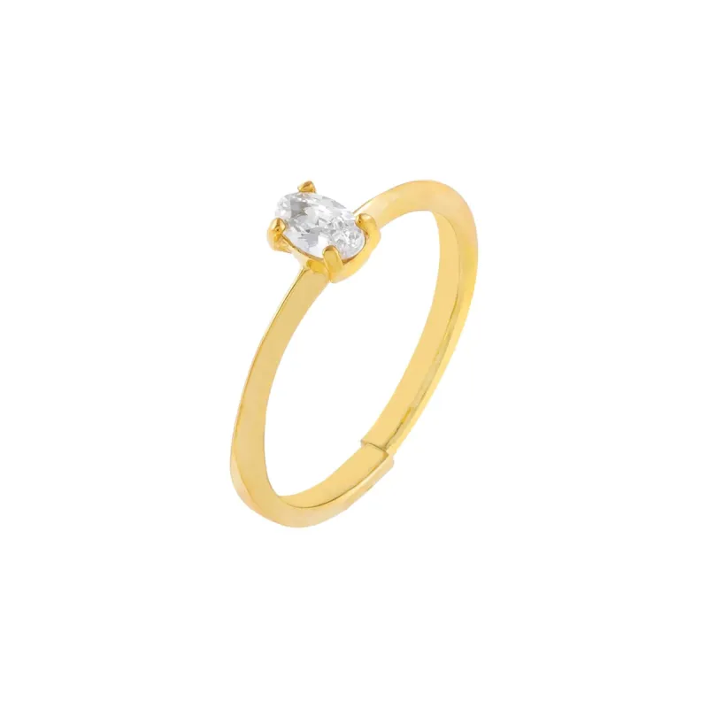 CZ Oval Stone Ring sold by Adina Eden's