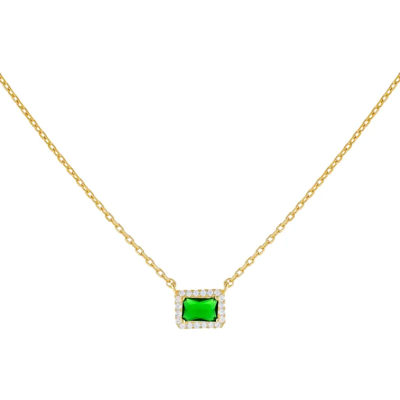 Dainty Emerald Pavé Necklace sold by Adina Eden's