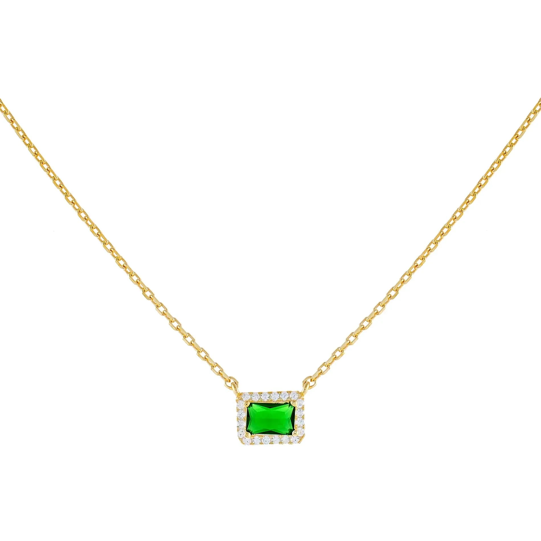 Dainty Emerald Pavé Necklace sold by Adina Eden's