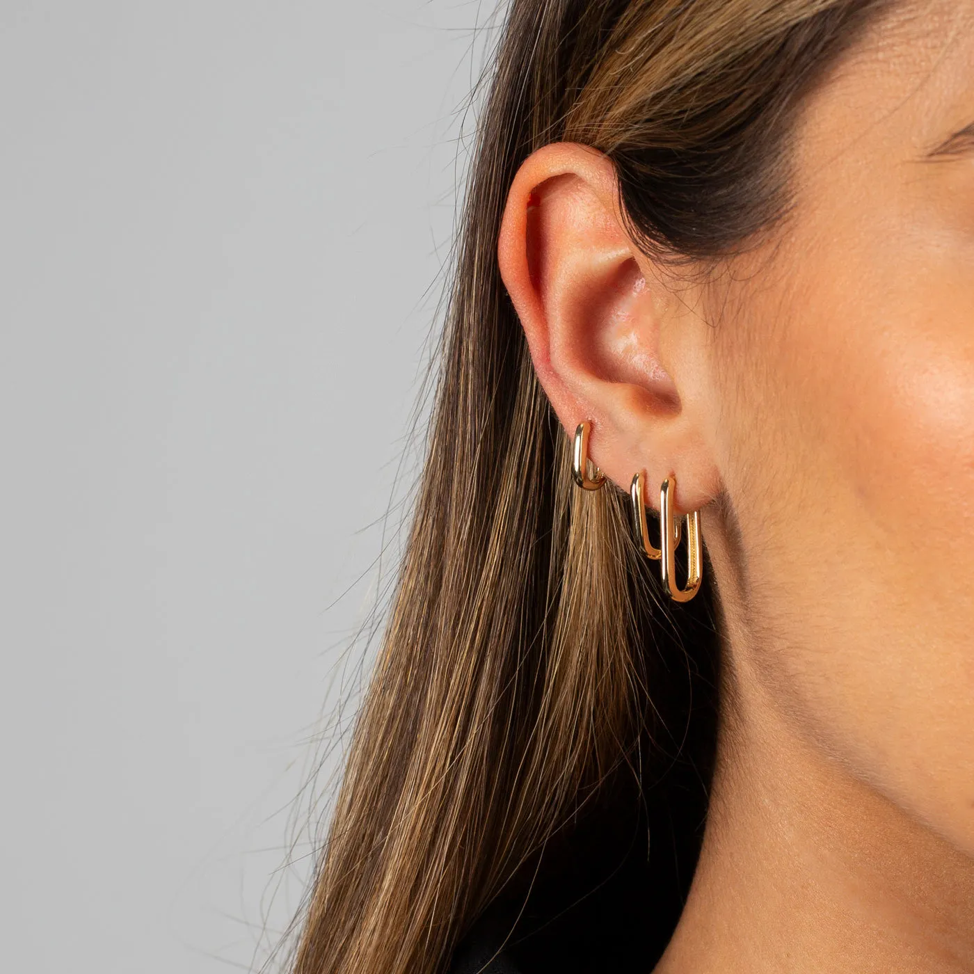 Thin Solid Paperclip Huggie Earring 14K sold by Adina Eden's product image thumbnail 2