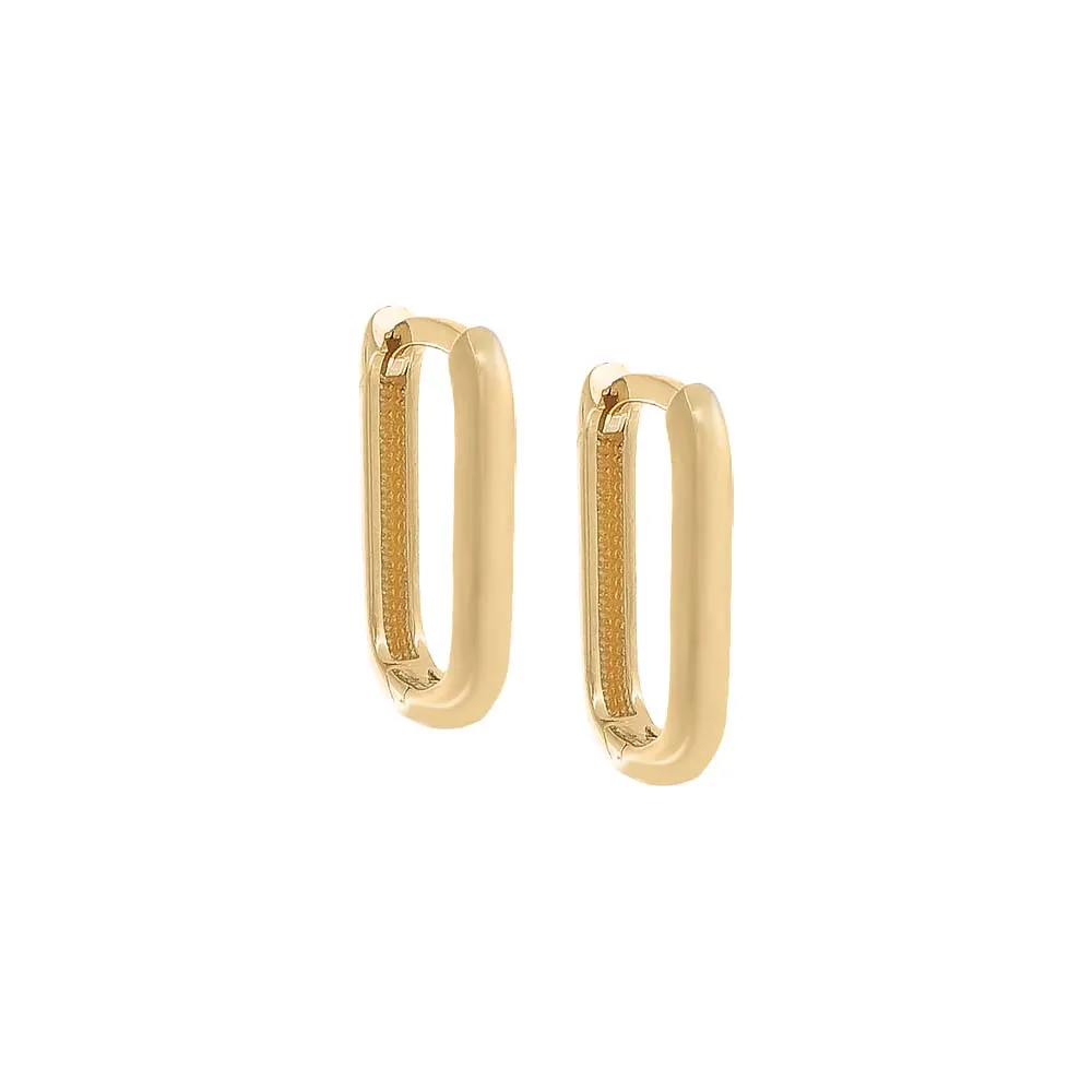 Thin Solid Paperclip Huggie Earring 14K sold by Adina Eden's product image thumbnail 4