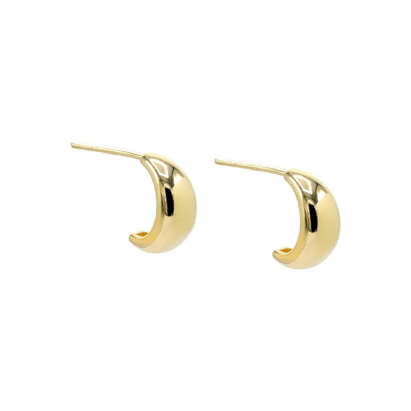 Solid Oval Half Hoop Earring 14K sold by Adina Eden's