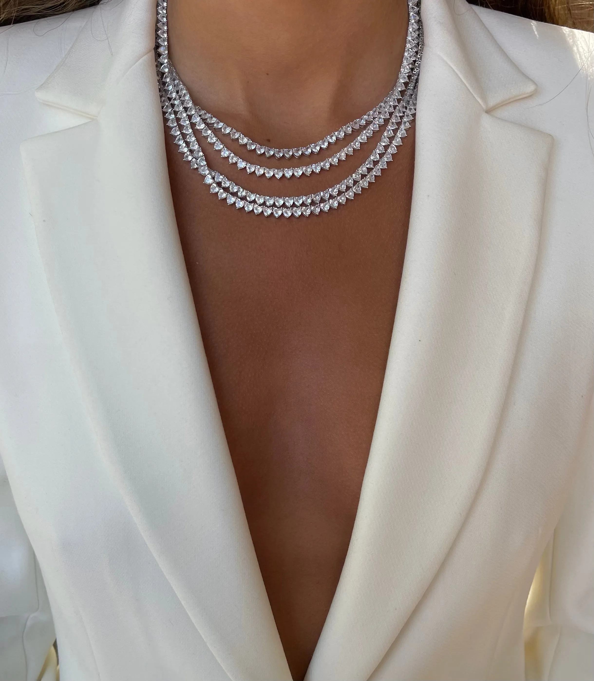 Heart Tennis Necklace sold by Adina Eden's product image thumbnail 5