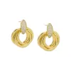 Pave Dangling Twisted Knot Stud Earring sold by Adina Eden's