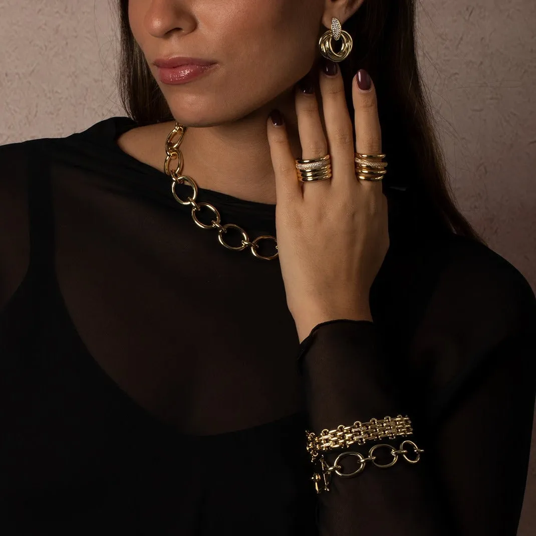 Pave Dangling Twisted Knot Stud Earring sold by Adina Eden's product image thumbnail 2