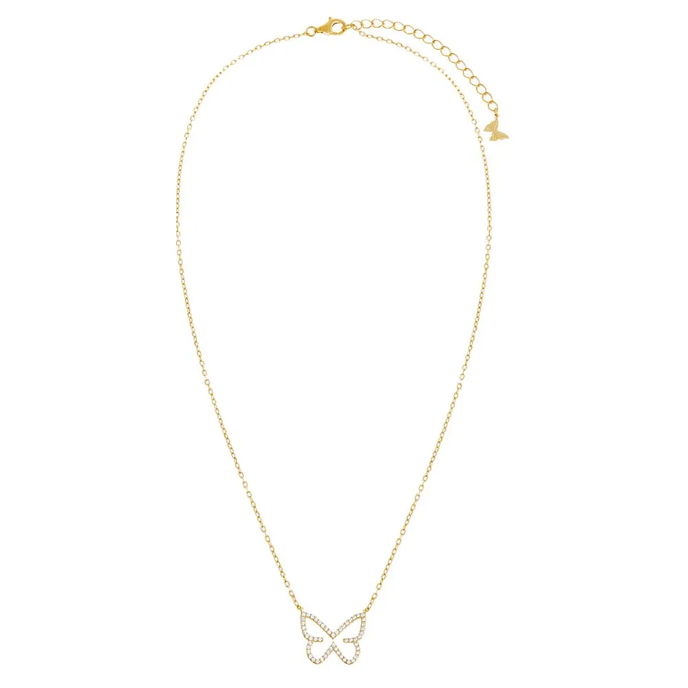 Pavé Open Butterfly Necklace sold by Adina Eden's product image thumbnail 3