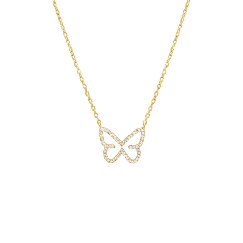 Pavé Open Butterfly Necklace sold by Adina Eden's