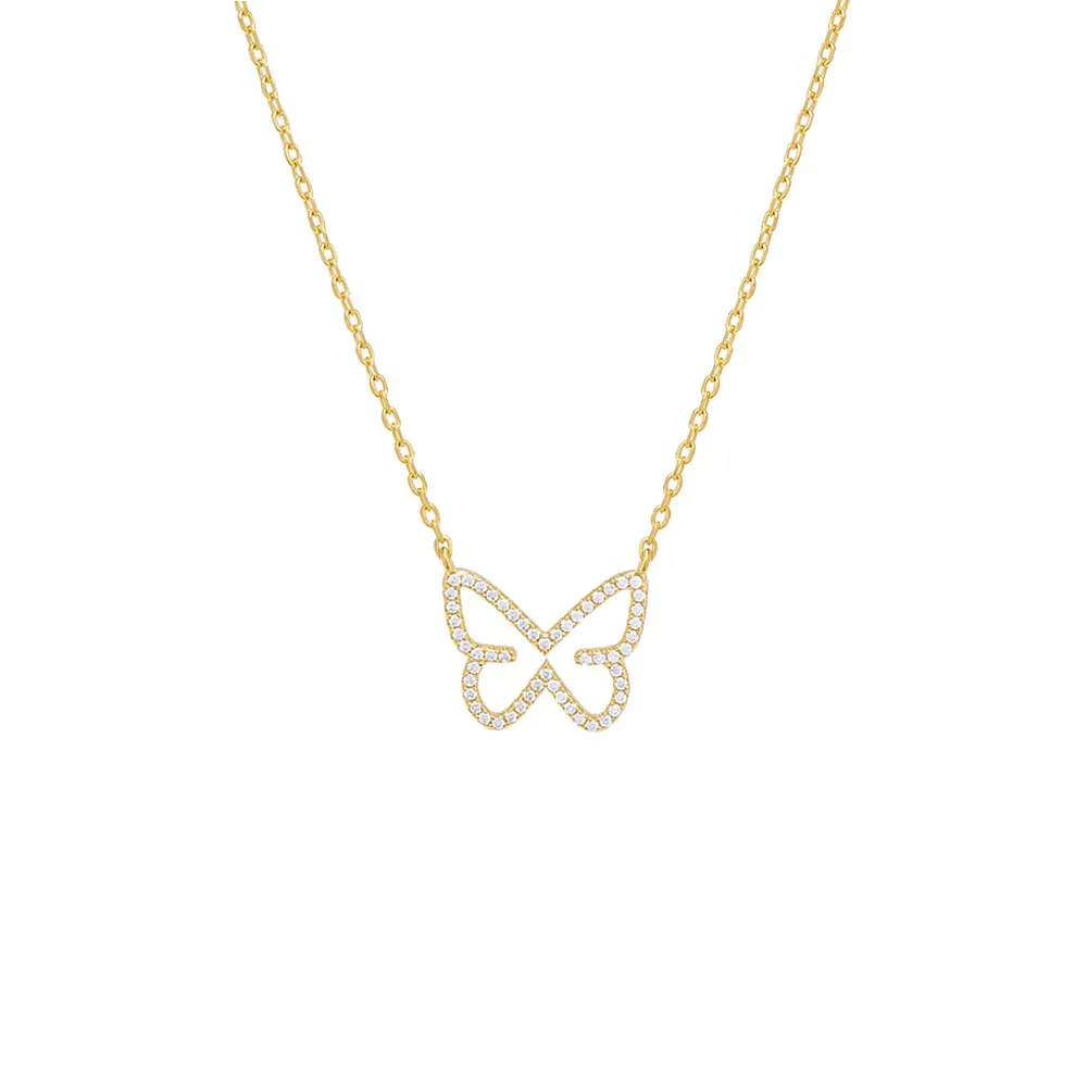 Pavé Open Butterfly Necklace sold by Adina Eden's