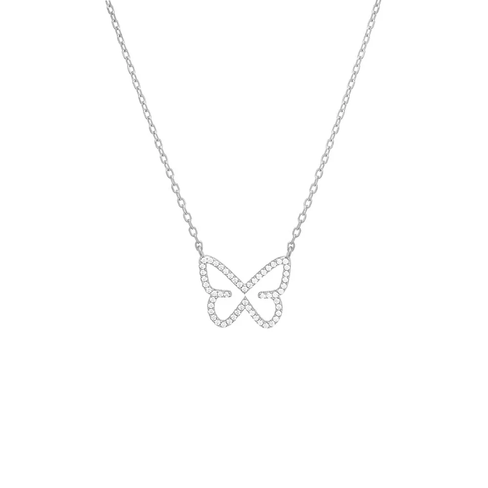 Pavé Open Butterfly Necklace sold by Adina Eden's product image thumbnail 4