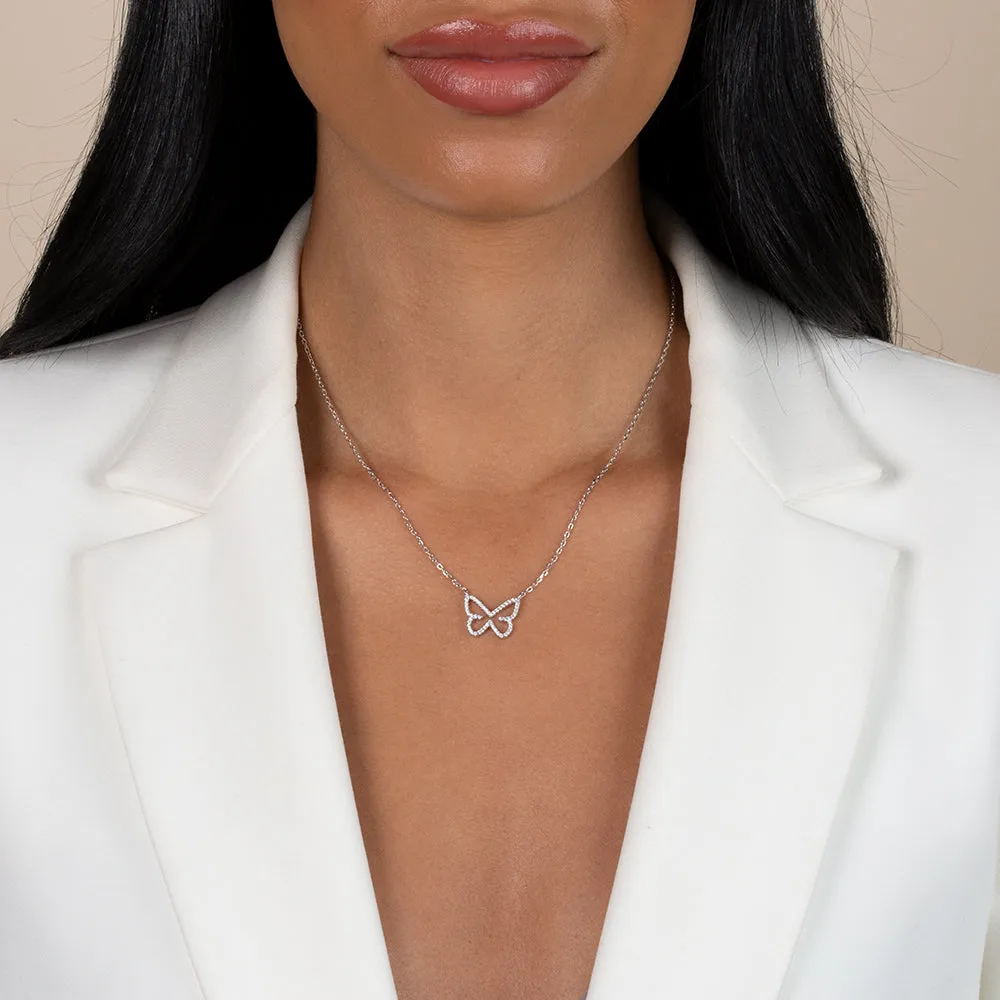 Pavé Open Butterfly Necklace sold by Adina Eden's product image thumbnail 2